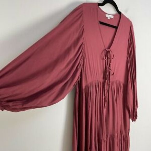 Young Fabulous Broke Maroon Size Small Boho Dress - Picture 3 of 13